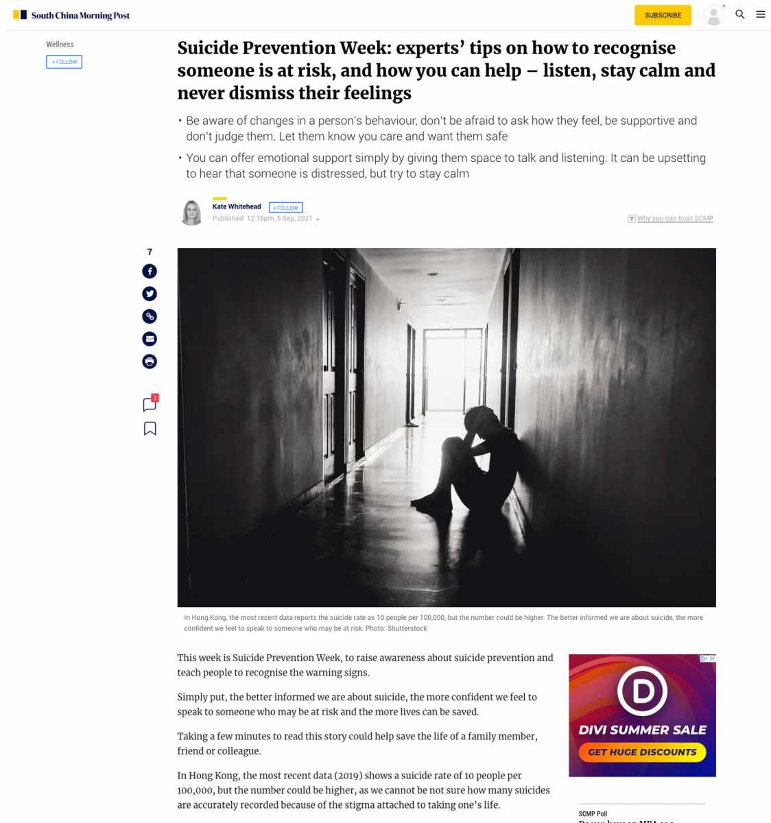 Dr. Hannah Sugarman talks to raise awareness about suicide prevention and provide tips 1