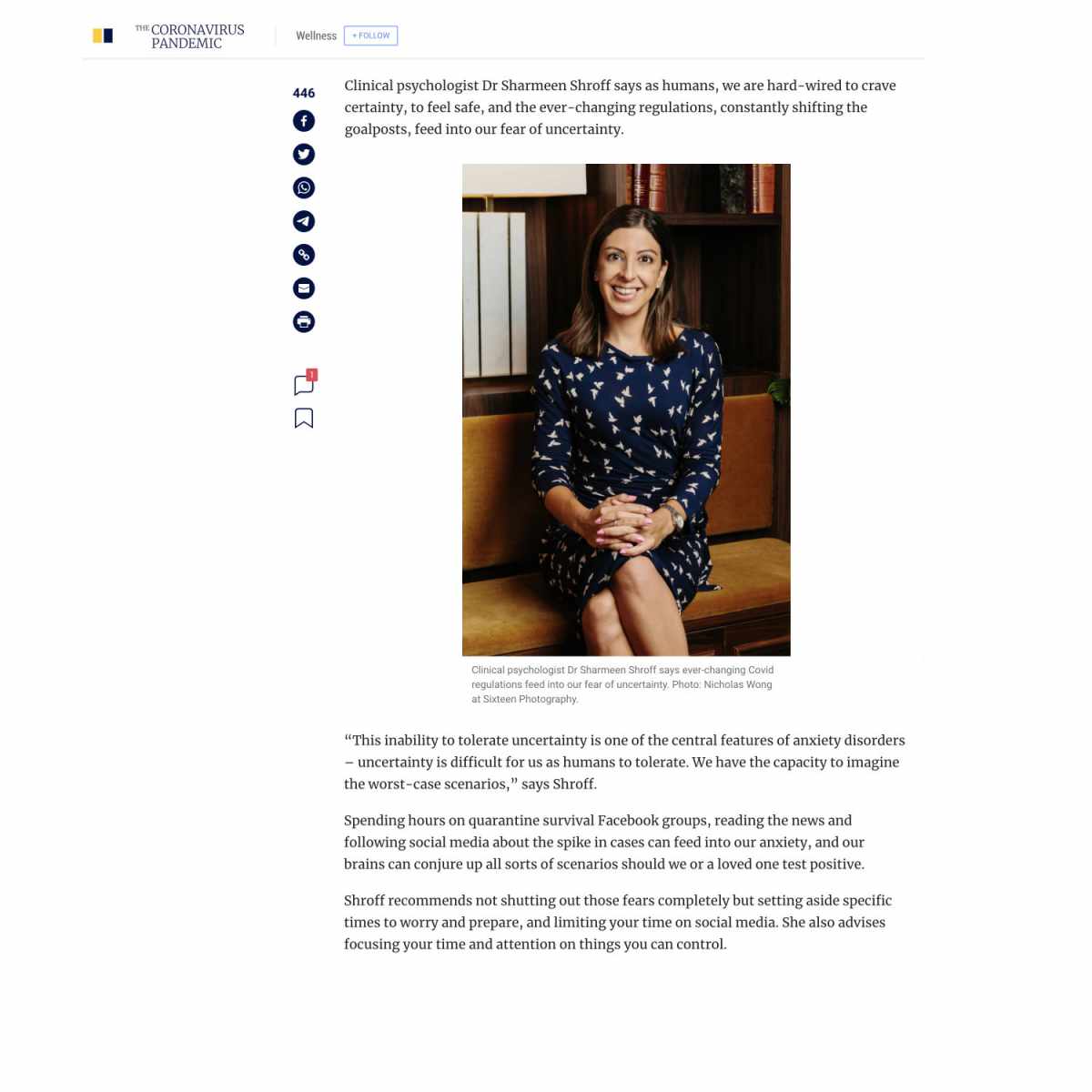 Dr. Sharmeen Shroff talks to build personal resilience amidst ever changing COVID rules 1